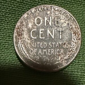 Vintage One Cent Wheat Penny - Silvered Patina